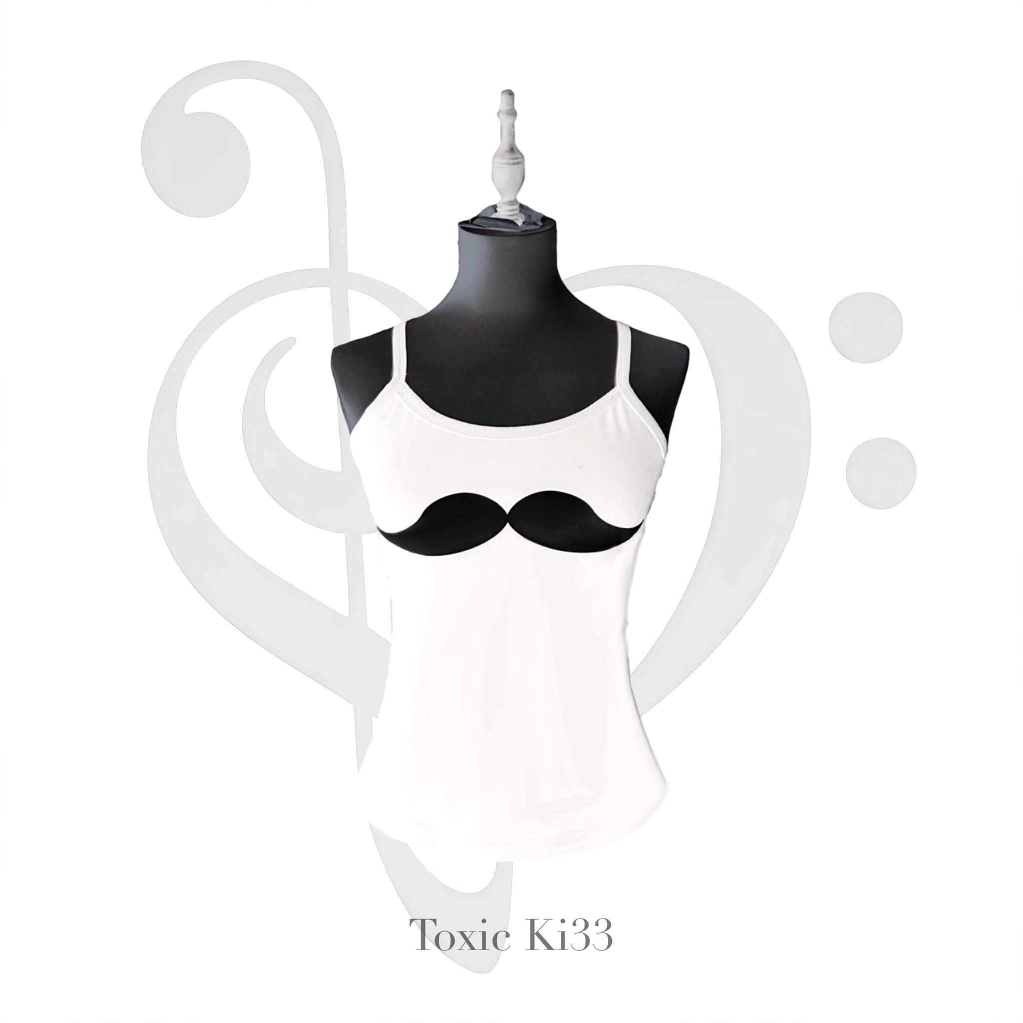 Mustache Cami Top | Black & White